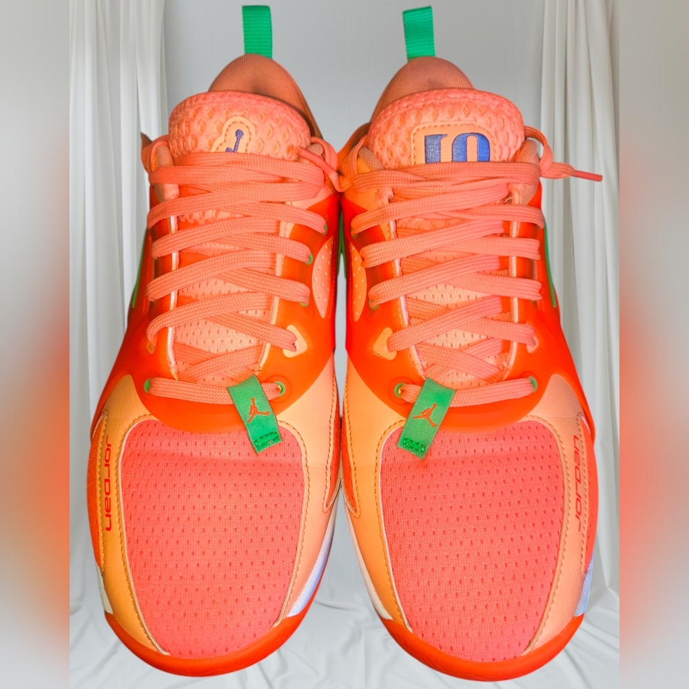 Nike Air Jordans Vibrant Orange Athletic Sneakers